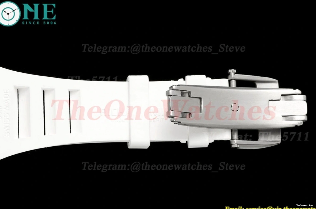 Strap Skeleton RM055 RMUL2 On Dial Blue T+F White Ceramic Rubber White 1225